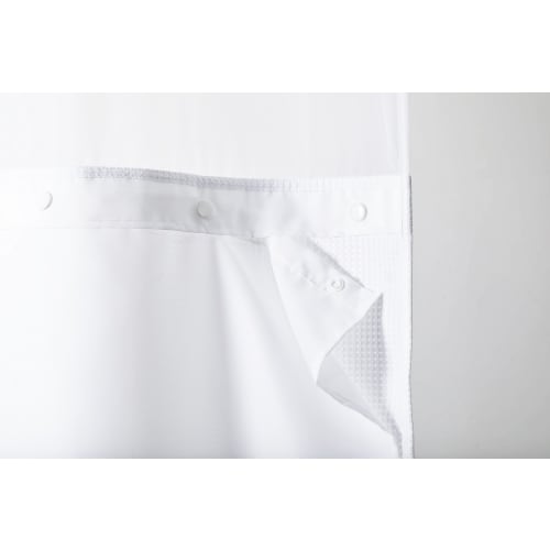 Shower Curtain Liner, 100% Polyester, Snap-In, Hook-Free, Window, 71x54, White